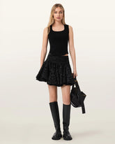 Dotty Broderie Mini Skirt