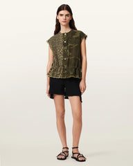 Sofi Camo Leopard Print Vest