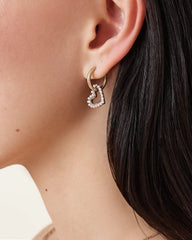 Vida Heart Bead Embellished Hoops