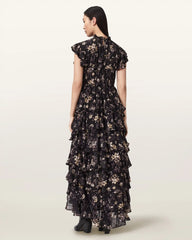 Shaela Floral Frill Maxi Dress
