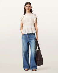 Harriet Short Sleeve Ruched Relaxed Fit Top