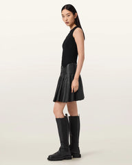 Irina Leather Mini Skirt