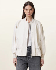 Sofi Drawstring Leather Bomber Jacket