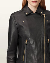 Dalby Slim Fit Leather Biker Jacket