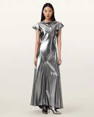 Flora Metallic Maxi Dress