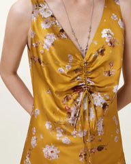 Alexia V-Neck Drawstring Midi Slip Dress