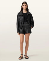 Fran High Rise Leather Shorts