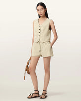 Aleida Drawcord Waist Tailored Shorts