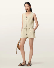 Aleida Drawcord Waist Tailored Shorts