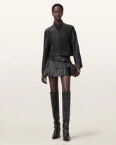 Nara Leather Pleated Mini Skirt