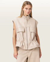 Flor Relaxed Fit Leather Gilet