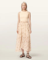Zenia Sleeveless Knit Woven Midi Dress