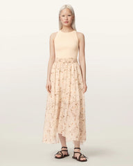 Zenia Sleeveless Knit Woven Midi Dress
