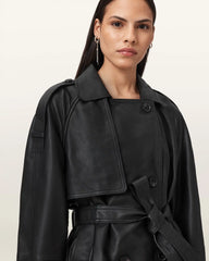 Reed Cropped Leather Trench