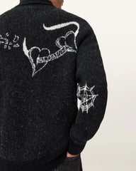 Warner Jacquard Wool Cardigan