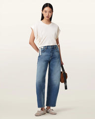 Mira Cropped Satin Drawcord T-Shirt