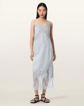 Samia Linen Lace Midi Dress