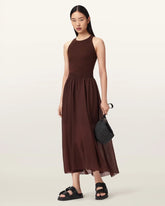 Zenia Sleeveless Asymmetric Midi Dress