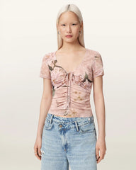 Gabby Slim Fit Floral Mesh Top