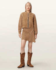 Orten Whipstitch Suede Bomber Jacket