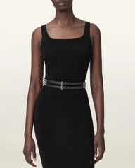 Drea Leather Studded Belt