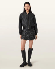 Emara Leather Mini Skirt