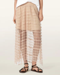 Celia Sheer Overlay Midi Skirt