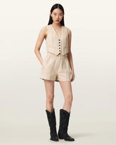 Fran High Rise Leather Shorts