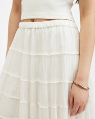 Eva Elasticated Waist Tiered Maxi Skirt