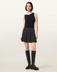 Viola Leopard Print Pleated Mini Skirt