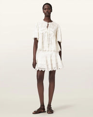 Lillith Embroidered Short Sleeve Top