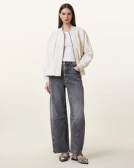 Sofi Drawstring Leather Bomber Jacket