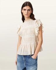 Harriet Short Sleeve Ruched Relaxed Fit Top