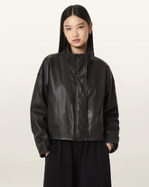 Ryder Funnel Neck Leather Jacket