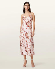Melody Floral Silk Blend Midi Slip Dress.