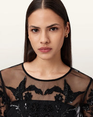 Greta Embellished Tulle Top