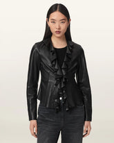 Luana Slim Fit Pleated Leather Shirt