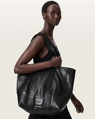 Ares Grain Leather Open Tote Bag