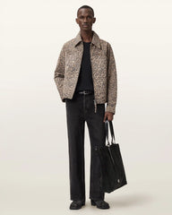 Dellcot Leopard Print Suede Jacket