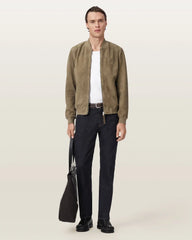 Morten Relaxed Fit Suede Bomber Jacket