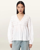 Neneh Long Sleeve Lace Detail Top