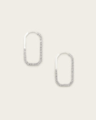 Hattie Crystal Hex Hoop Earrings