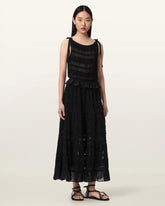 Lotus Shirred Maxi Skirt
