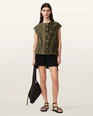 Sofi Camo Leopard Print Vest
