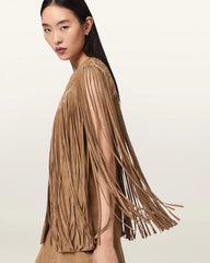Carter Whipstitch Suede Tassel Gilet