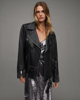 Billie Relaxed Leather Biker Jacket