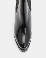 Sarris Patent Leather Block Heel Boots