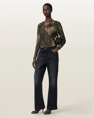 Hallie Cowl Neck Slim Fit Top