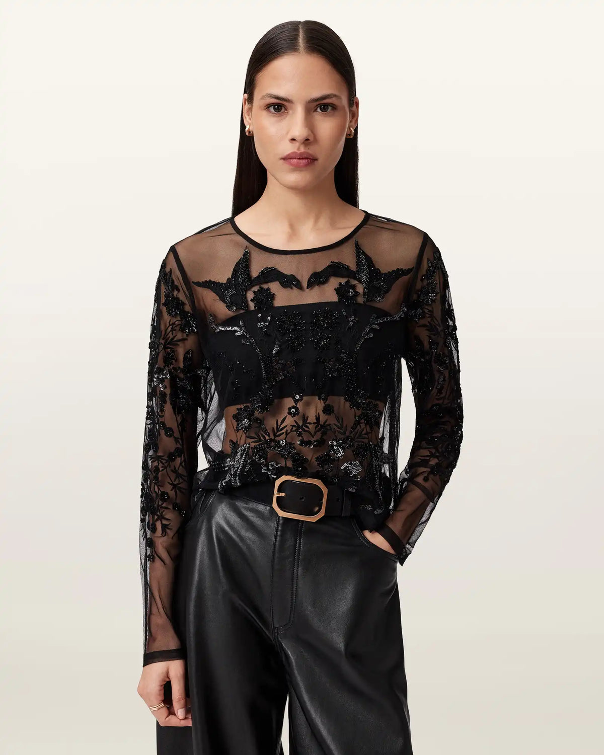 Greta Embellished Tulle Top