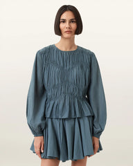 Melani Round Neck Gathered Top